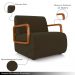 Kit 2 Poltronas Decorativa Sala de Estar Odessa Braços em Madeira Veludo Marrom G33 - Gran Belo