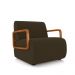 Kit 2 Poltronas Decorativa Sala de Estar Odessa Braços em Madeira Veludo Marrom G33 - Gran Belo