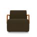 Kit 2 Poltronas Decorativa Sala de Estar Odessa Braços em Madeira Veludo Marrom G33 - Gran Belo