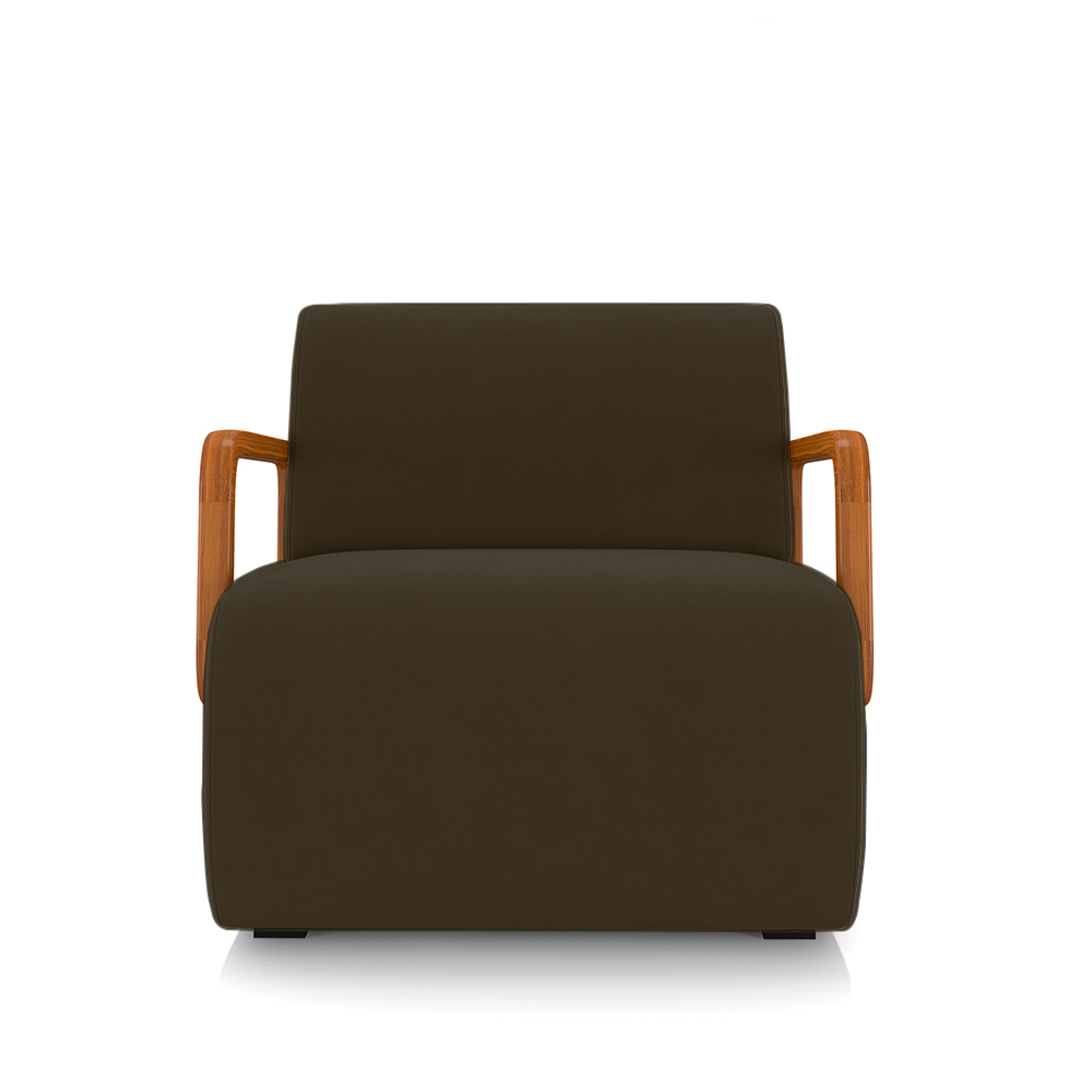 Kit 2 Poltronas Decorativa Sala de Estar Odessa Braços em Madeira Veludo Marrom G33 - Gran Belo