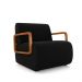 Kit 2 Poltronas Decorativa Sala de Estar Odessa Braços em Madeira Veludo Preto G33 - Gran Belo