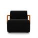 Kit 2 Poltronas Decorativa Sala de Estar Odessa Braços em Madeira Veludo Preto G33 - Gran Belo