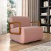 Kit 2 Poltronas Decorativa Sala de Estar Odessa Braços em Madeira Veludo Rosê G33 - Gran Belo