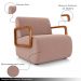 Kit 2 Poltronas Decorativa Sala de Estar Odessa Braços em Madeira Veludo Rosê G33 - Gran Belo