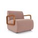 Kit 2 Poltronas Decorativa Sala de Estar Odessa Braços em Madeira Veludo Rosê G33 - Gran Belo