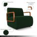 Kit 2 Poltronas Decorativa Sala de Estar Odessa Braços em Madeira Veludo Verde G33 - Gran Belo