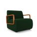 Kit 2 Poltronas Decorativa Sala de Estar Odessa Braços em Madeira Veludo Verde G33 - Gran Belo
