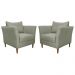 Kit 2 Poltronas Decorativa Sala de Estar Pés Palito Lubbock Couro Fendi G58 - Gran Belo