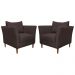 Kit 2 Poltronas Decorativa Sala de Estar Pés Palito Lubbock Couro Marrom G58 - Gran Belo