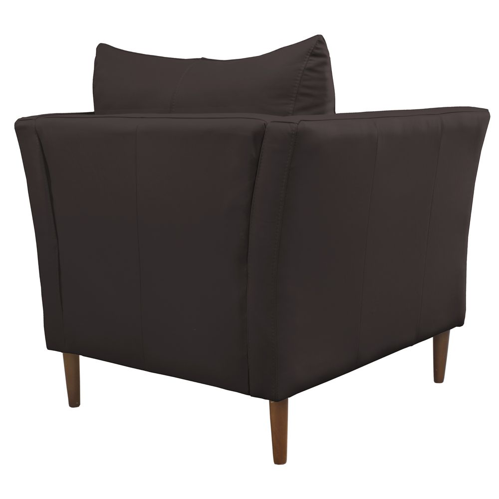 Kit 2 Poltronas Decorativa Sala de Estar Pés Palito Lubbock Couro Marrom G58 - Gran Belo