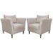 Kit 2 Poltronas Decorativa Sala de Estar Pés Palito Lubbock Couro Off White G58 - Gran Belo