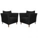 Kit 2 Poltronas Decorativa Sala de Estar Pés Palito Lubbock Couro Preto G58 - Gran Belo