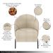 Kit 2 Poltronas Decorativa Sala de Estar kenya Pés em Ferro Bouclê Preto/Bege G33 - Gran Belo