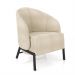 Kit 2 Poltronas Decorativa Sala de Estar kenya Pés em Ferro Bouclê Preto/Bege G33 - Gran Belo
