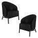 Kit 2 Poltronas Decorativa Sala de Estar kenya Pés em Ferro Pu Preto G33 - Gran Belo