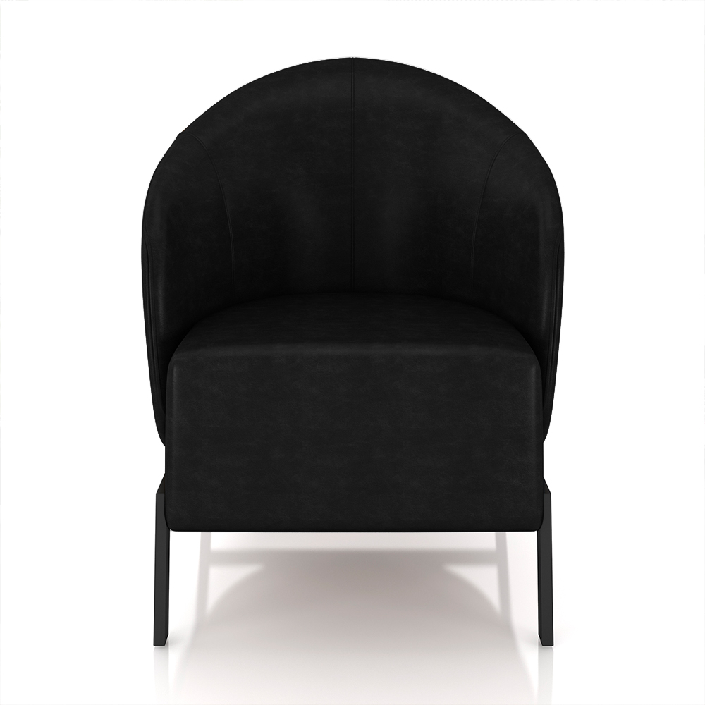 Kit 2 Poltronas Decorativa Sala de Estar kenya Pés em Ferro Pu Preto G33 - Gran Belo