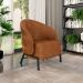 Kit 2 Poltronas Decorativa Sala de Estar kenya Pés em Ferro Pu Preto/Caramelo G33 - Gran Belo