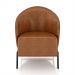 Kit 2 Poltronas Decorativa Sala de Estar kenya Pés em Ferro Pu Preto/Caramelo G33 - Gran Belo