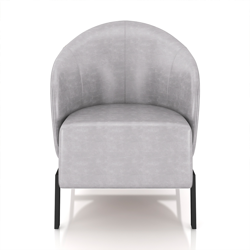 Kit 2 Poltronas Decorativa Sala de Estar kenya Pés em Ferro Pu Preto/Cinza G33 - Gran Belo