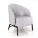 Kit 2 Poltronas Decorativa Sala de Estar kenya Pés em Ferro Pu Preto/Cinza G33 - Gran Belo
