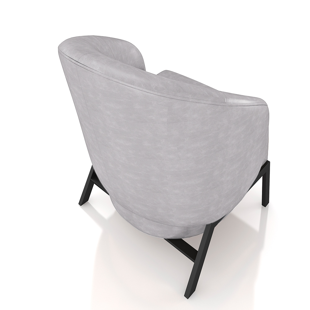 Kit 2 Poltronas Decorativa Sala de Estar kenya Pés em Ferro Pu Preto/Cinza G33 - Gran Belo