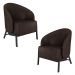 Kit 2 Poltronas Decorativa Sala de Estar kenya Pés em Ferro Pu Preto/Marrom G33 - Gran Belo