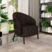 Kit 2 Poltronas Decorativa Sala de Estar kenya Pés em Ferro Pu Preto/Marrom G33 - Gran Belo