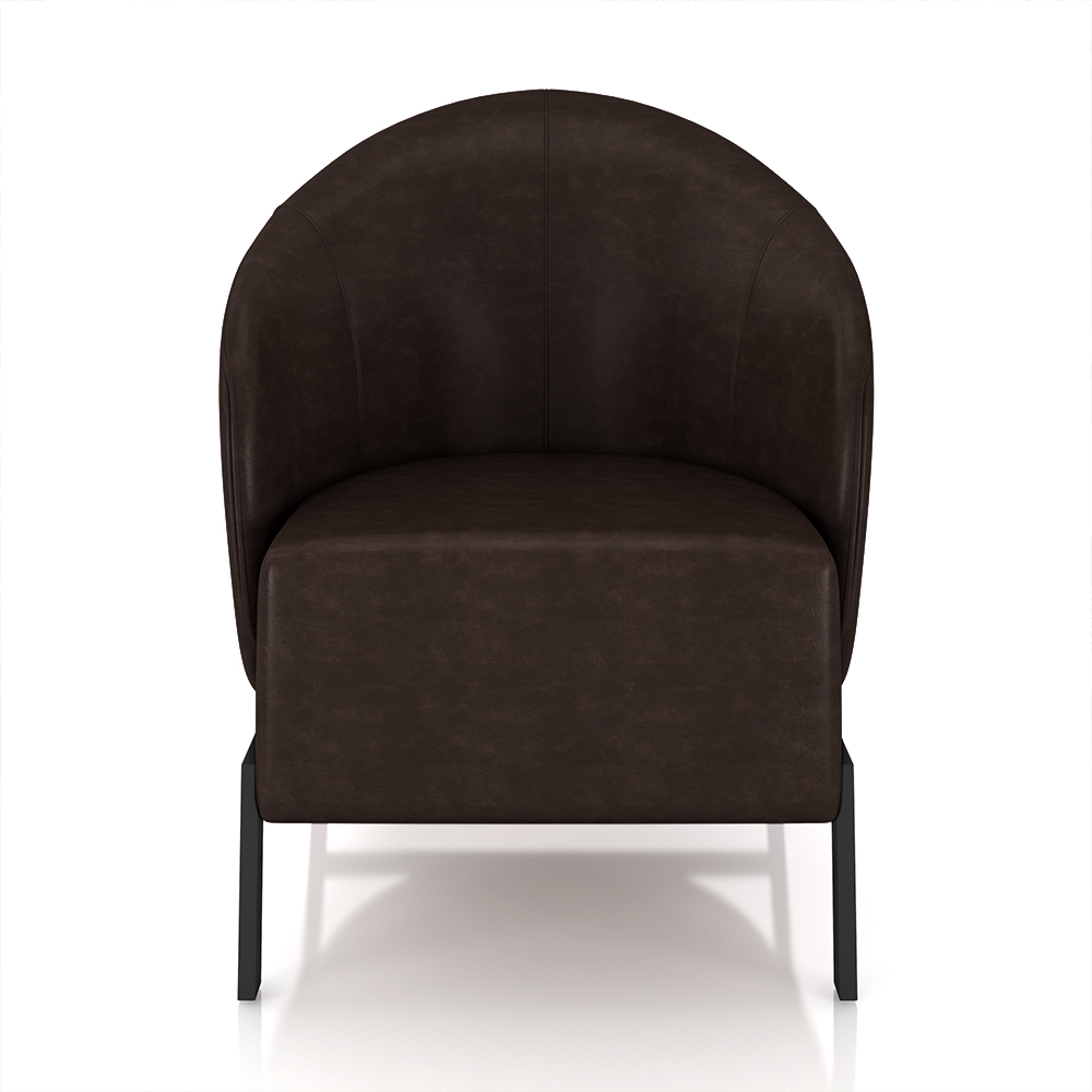 Kit 2 Poltronas Decorativa Sala de Estar kenya Pés em Ferro Pu Preto/Marrom G33 - Gran Belo
