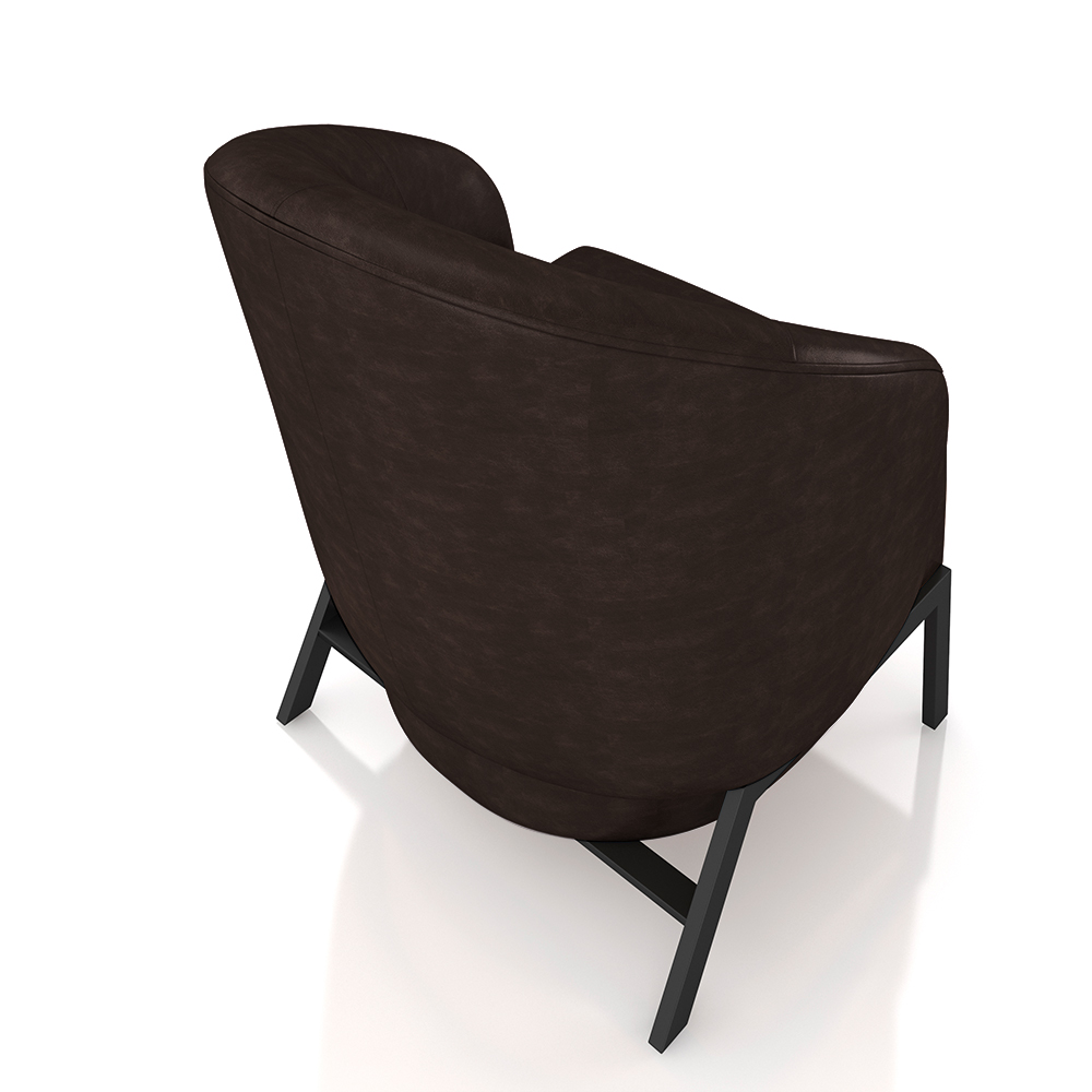 Kit 2 Poltronas Decorativa Sala de Estar kenya Pés em Ferro Pu Preto/Marrom G33 - Gran Belo