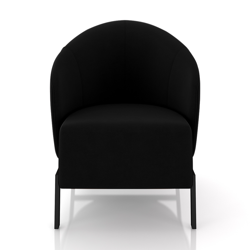 Kit 2 Poltronas Decorativa Sala de Estar kenya Pés em Ferro Veludo Preto G33 - Gran Belo