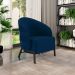 Kit 2 Poltronas Decorativa Sala de Estar kenya Pés em Ferro Veludo Preto/Azul G33 - Gran Belo