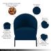 Kit 2 Poltronas Decorativa Sala de Estar kenya Pés em Ferro Veludo Preto/Azul G33 - Gran Belo
