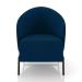 Kit 2 Poltronas Decorativa Sala de Estar kenya Pés em Ferro Veludo Preto/Azul G33 - Gran Belo