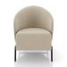 Kit 2 Poltronas Decorativa Sala de Estar kenya Pés em Ferro Veludo Preto/Bege G33 - Gran Belo