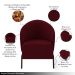 Kit 2 Poltronas Decorativa Sala de Estar kenya Pés em Ferro Veludo Preto/Bordô G33 - Gran Belo