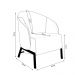 Kit 2 Poltronas Decorativa Sala de Estar kenya Pés em Ferro Veludo Preto/Castor G33 - Gran Belo