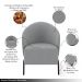 Kit 2 Poltronas Decorativa Sala de Estar kenya Pés em Ferro Veludo Preto/Cinza G33 - Gran Belo