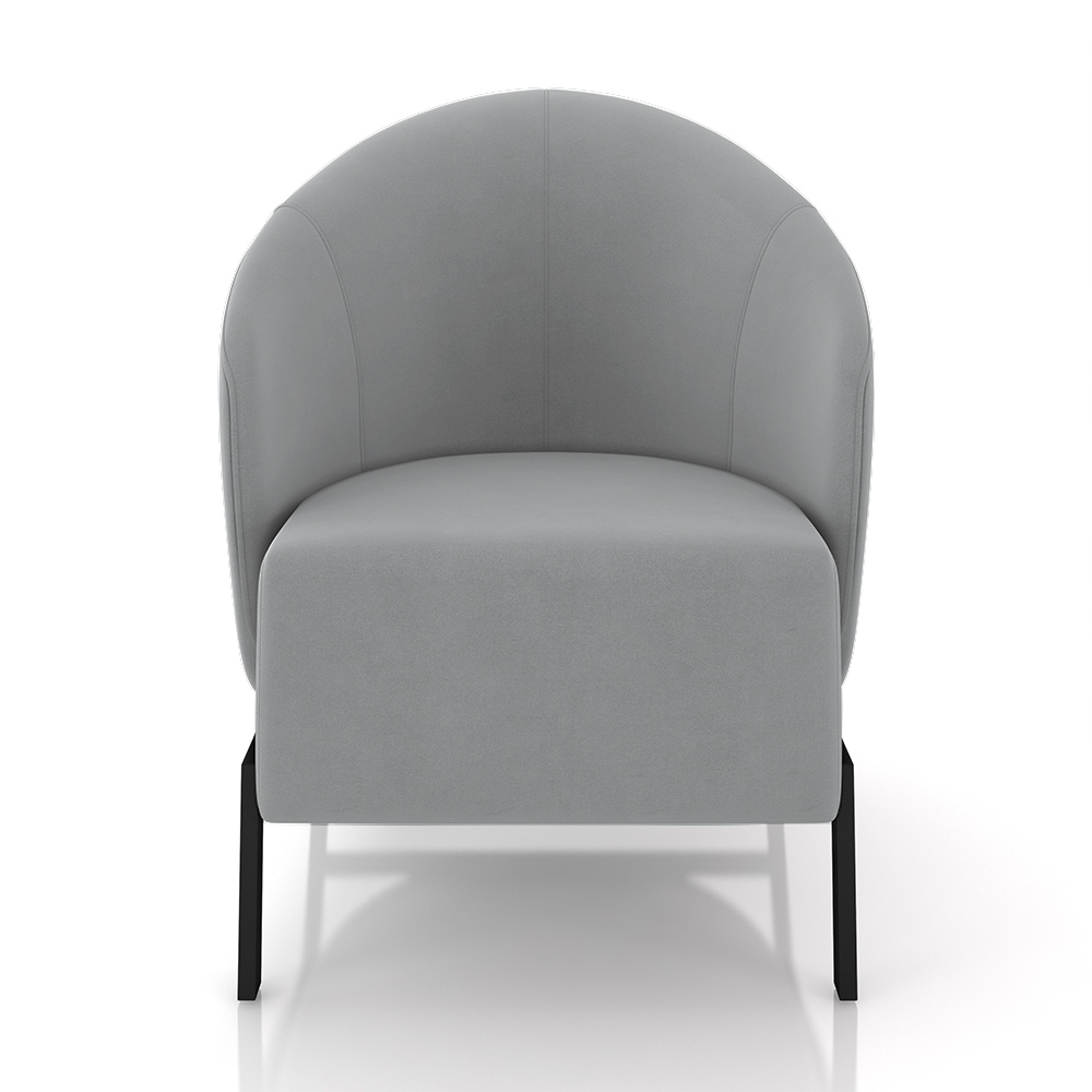 Kit 2 Poltronas Decorativa Sala de Estar kenya Pés em Ferro Veludo Preto/Cinza G33 - Gran Belo