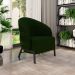 Kit 2 Poltronas Decorativa Sala de Estar kenya Pés em Ferro Veludo Preto/Verde G33 - Gran Belo