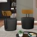 Kit 2 Poltronas Decorativas Addams PU Preto G45 - Gran Belo