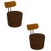 Kit 2 Poltronas Decorativas Addams Veludo Marrom G45 - Gran Belo
