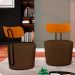 Kit 2 Poltronas Decorativas Addams Veludo Marrom G45 - Gran Belo