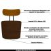 Kit 2 Poltronas Decorativas Addams Veludo Marrom G45 - Gran Belo