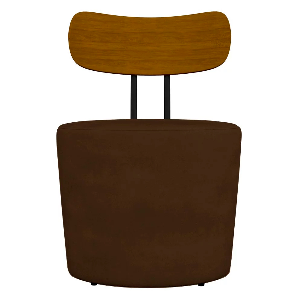 Kit 2 Poltronas Decorativas Addams Veludo Marrom G45 - Gran Belo