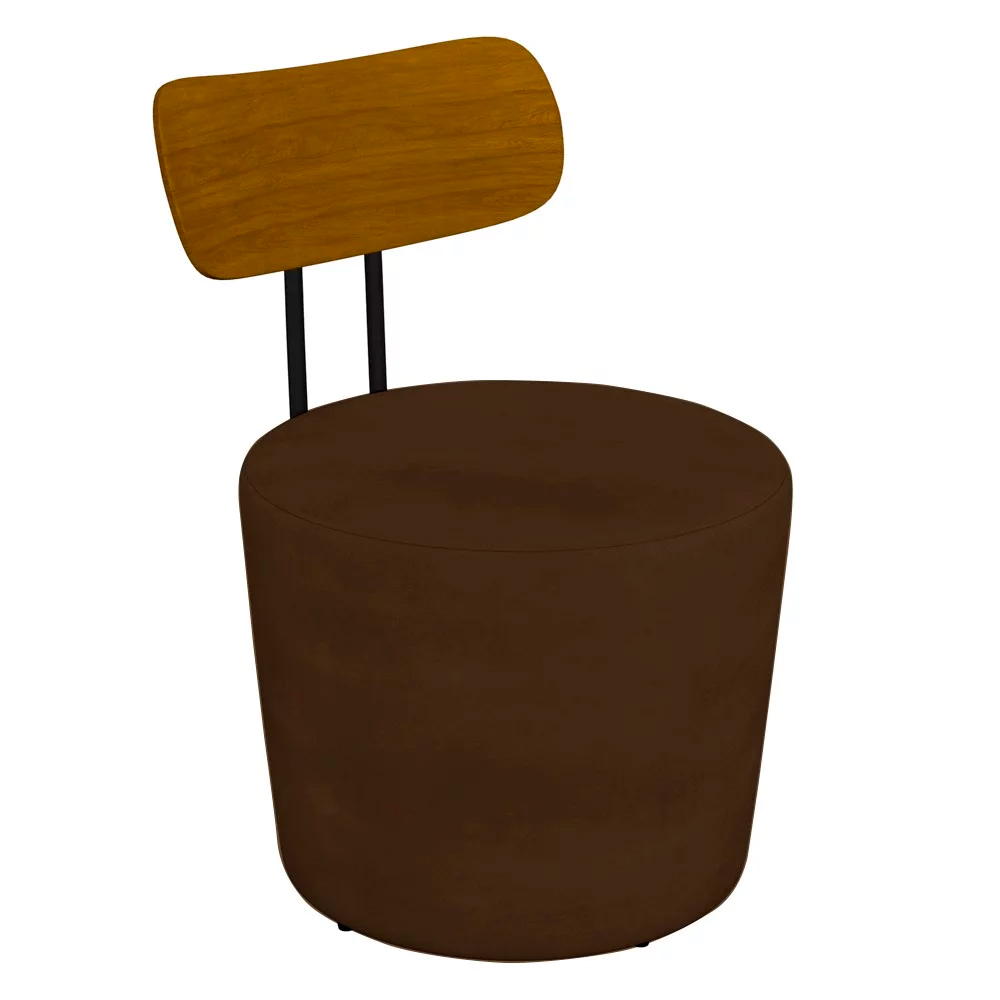 Kit 2 Poltronas Decorativas Addams Veludo Marrom G45 - Gran Belo