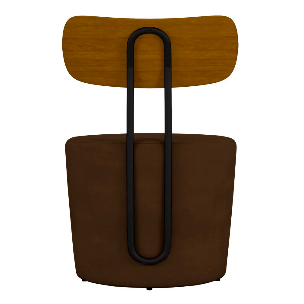 Kit 2 Poltronas Decorativas Addams Veludo Marrom G45 - Gran Belo