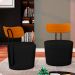 Kit 2 Poltronas Decorativas Addams Veludo Preto G45 - Gran Belo