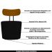 Kit 2 Poltronas Decorativas Addams Veludo Preto G45 - Gran Belo