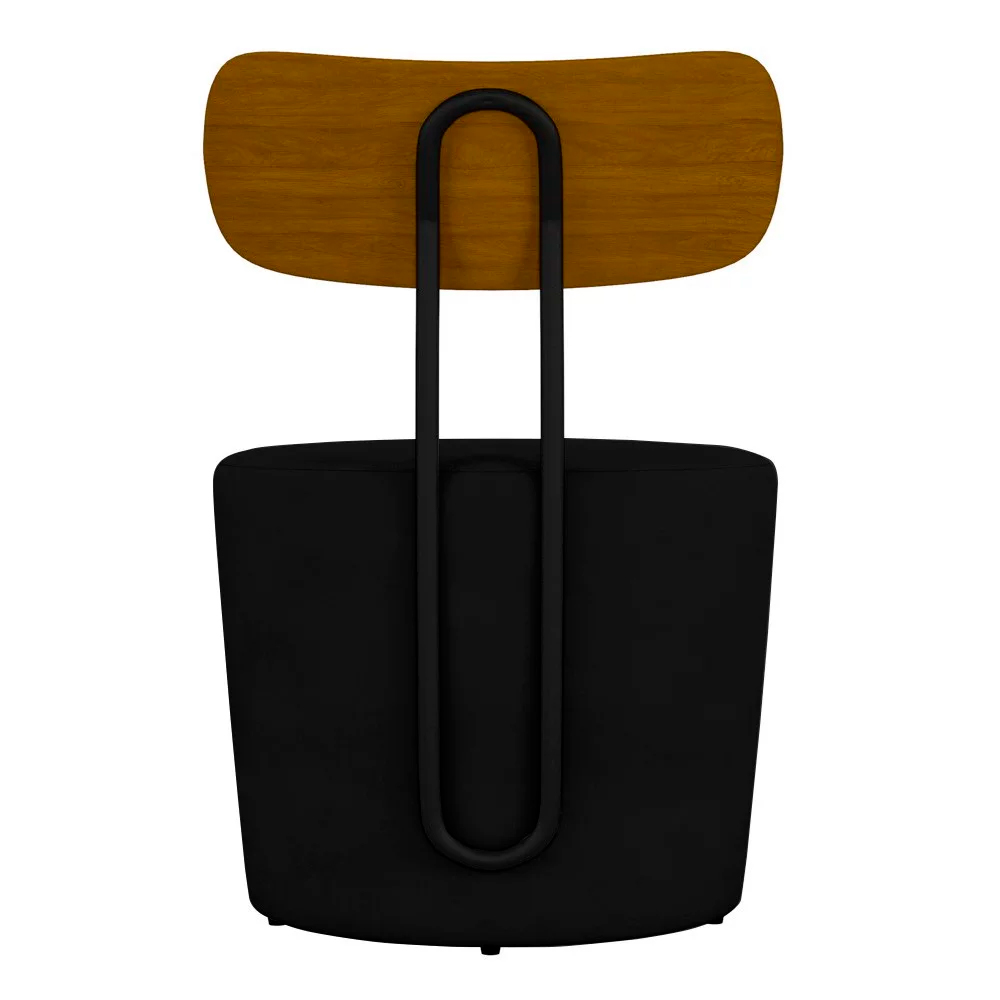 Kit 2 Poltronas Decorativas Addams Veludo Preto G45 - Gran Belo