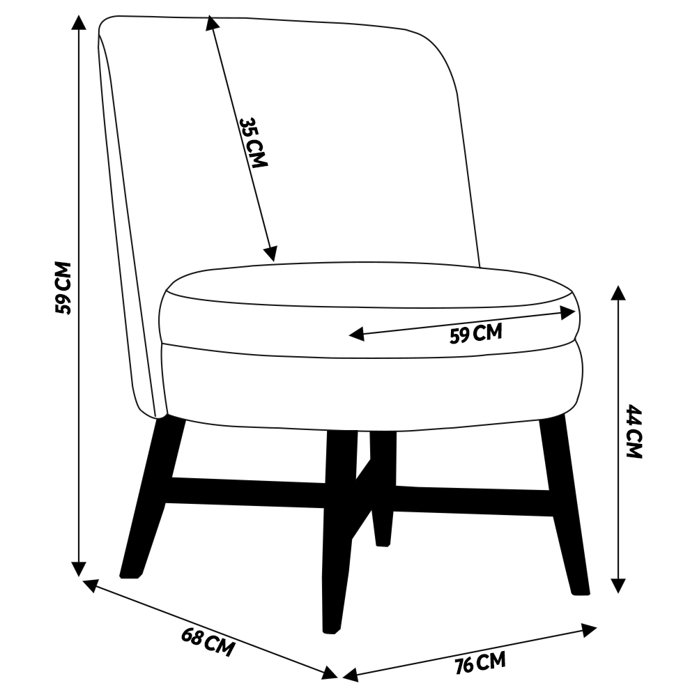 Kit 2 Poltronas Decorativas Amber Linho Bege G66 - Gran Belo